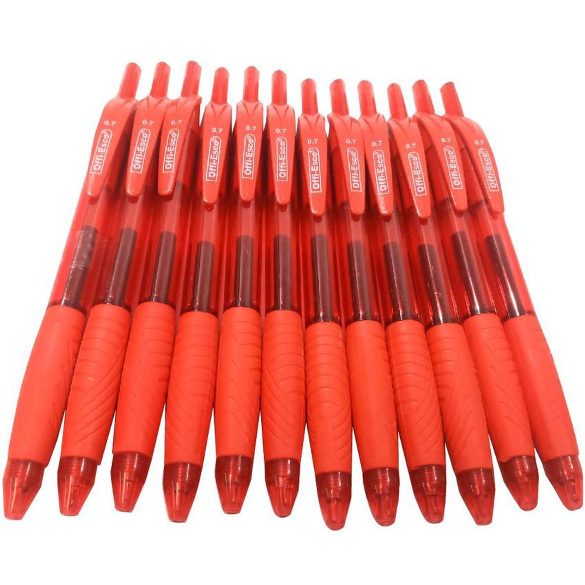 POINTER - Bolígrafo semi-gel offiesco punta 0.7 retráctil caja x12 unds rojo