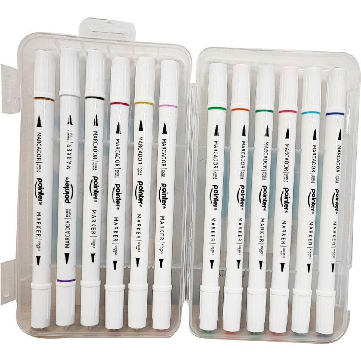 POINTER - Marcador Permanente Pointer Doble Punta Estuche X12 Colores
