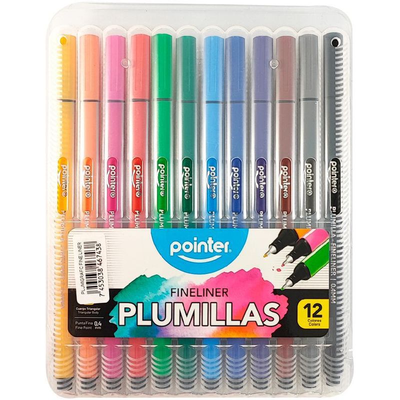 POINTER - Set Micropuntas, Plumillas Pointer Trazo Fino 0.4 mm X12 Und