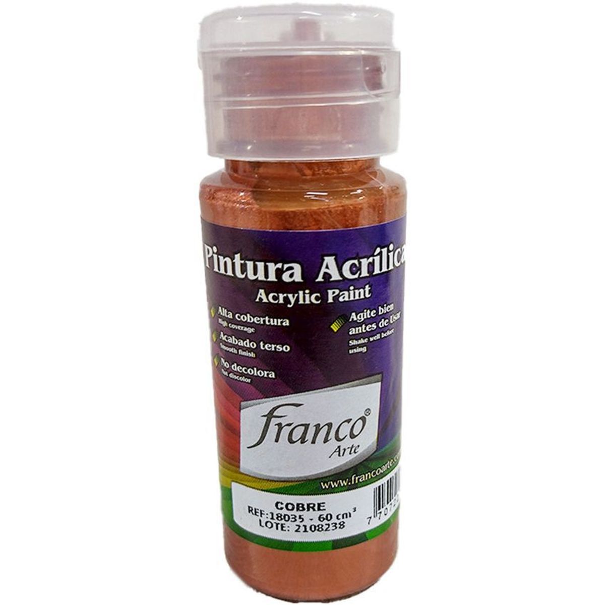 FRANCO ARTE - Pintura acrílica al frío metalizada und x 60 ml, precio x unidad
