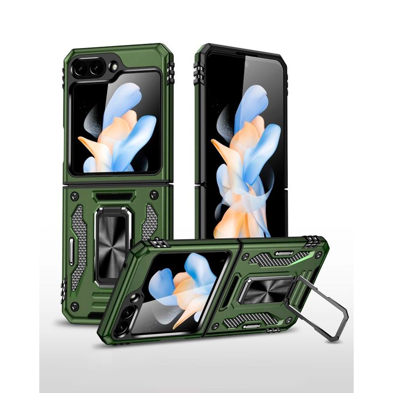 GENERICO - Funda Anti Golpes Anillo Compatible con Samsung Z Flip5 Verde