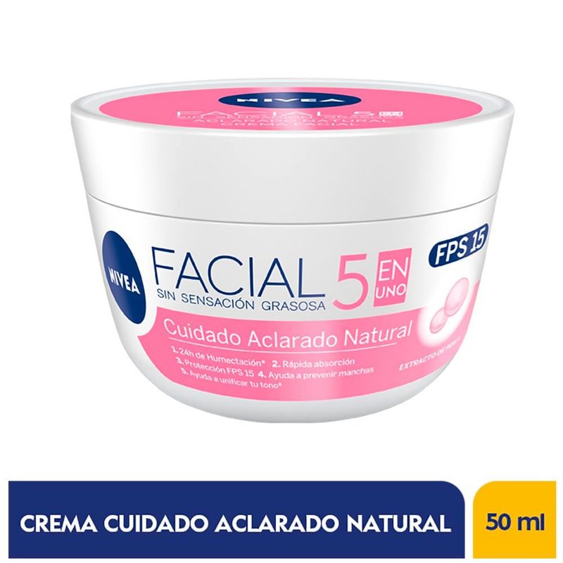 NIVEA - Crema Facial Nivea Cuidado Aclarado Natural 5 En 1 X 50ml