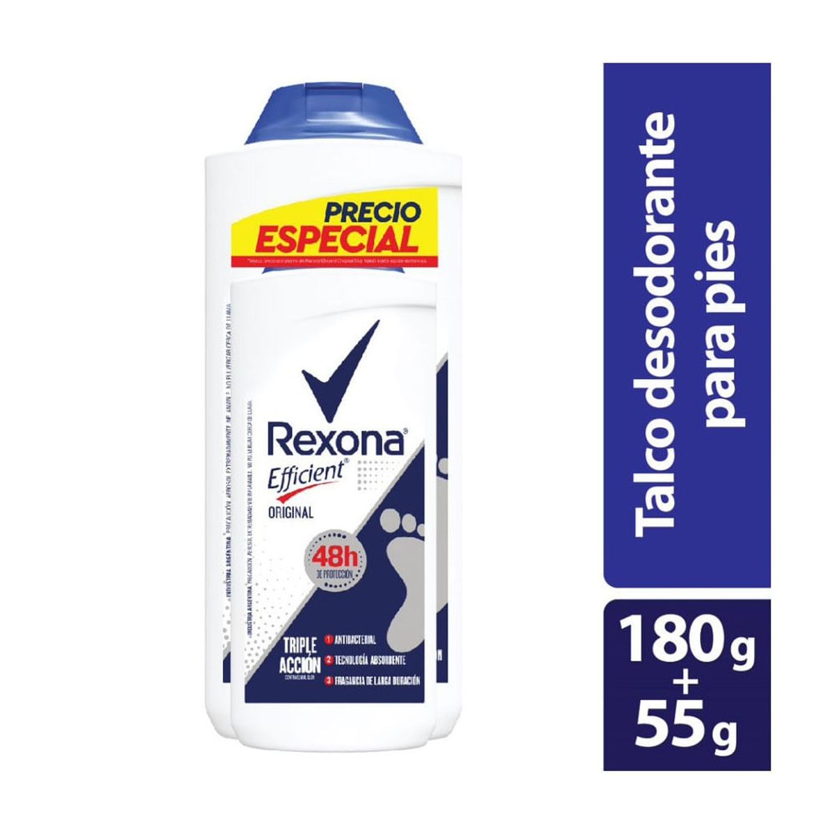 REXONA - Oferta Talco Rexona Efficient X 180g+55g