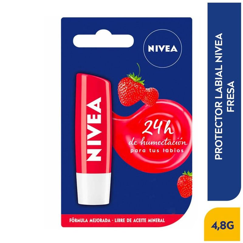 NIVEA - Protector Labial Nivea Fresa Shine X 4.8g