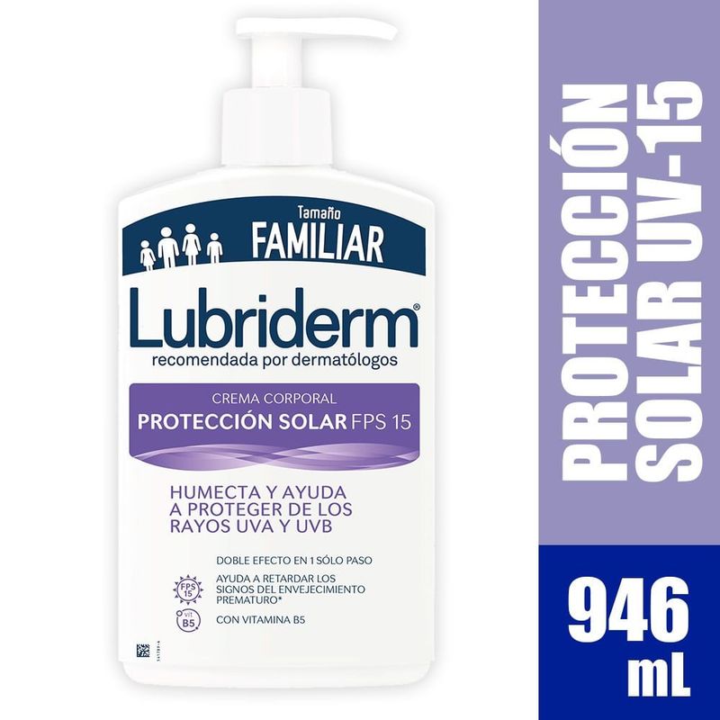 LUBRIDERM - Crema Lubriderm Uv-15 Protector Solar X 946ml