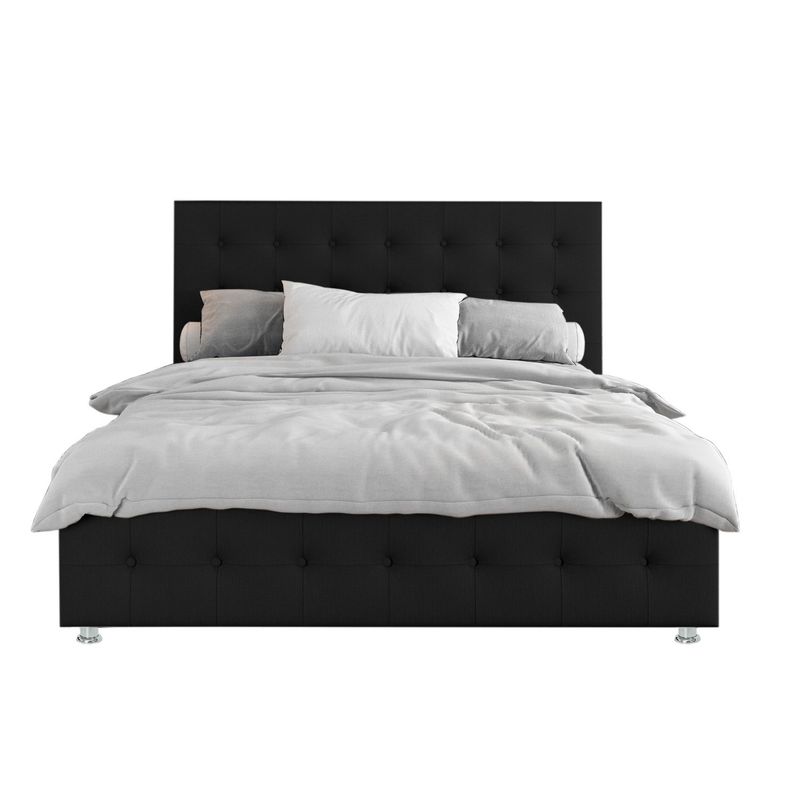 EKONOMODO COLOMBIA - Colchon Doble 1 Pillow + Base cama + Espaldar Capital Negro 140x190 cm