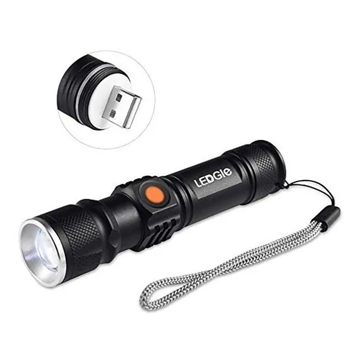 GENERICO - Linterna Tactica Mini Recargable Usb Bolsillo ¡ Potente Led