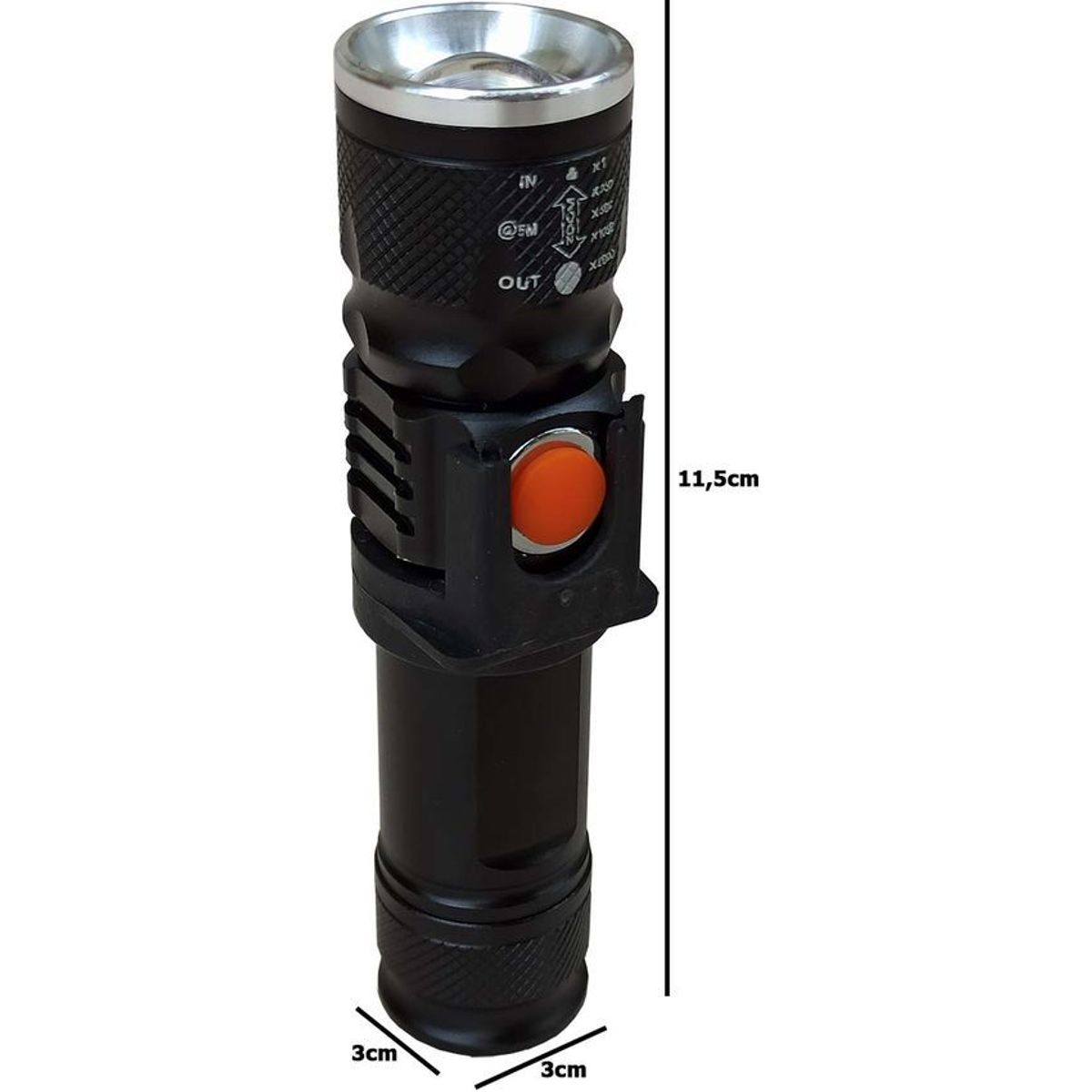 GENERICO - Linterna Tactica Mini Recargable Usb Bolsillo ¡ Potente Led