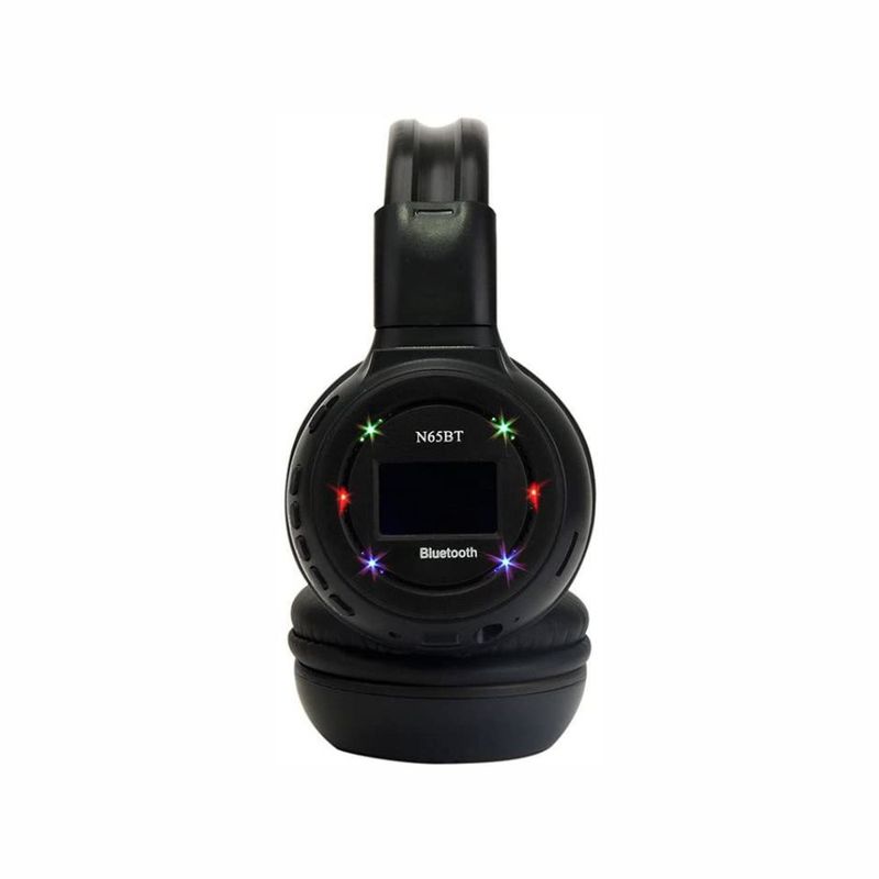 GENERICO - Audífonos Bluetooth Recargables Radio Fm N65 Con Pantalla Negro