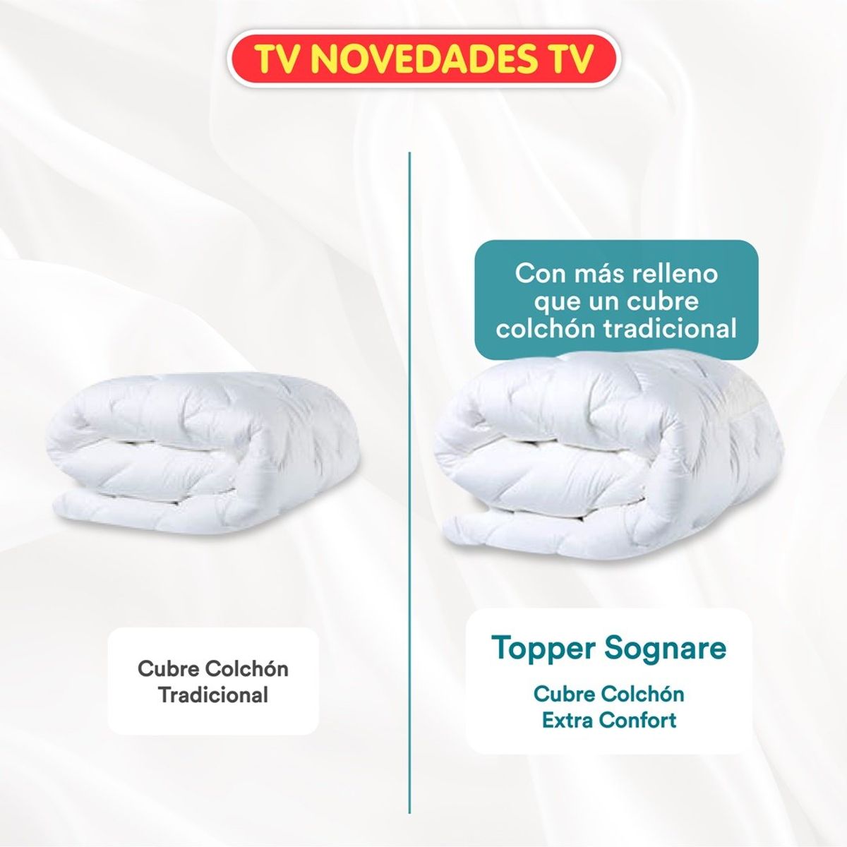 TV NOVEDADES - Cubre Colchón Sognare Matress Topper Matrimonial