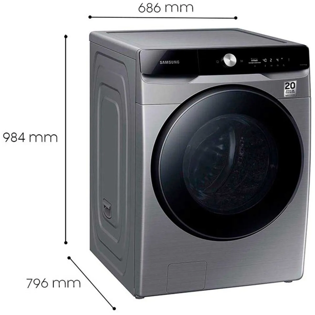 SAMSUNG - Lavadora Secadora Samsung 22 Kg Carga Frontal Gris - WD22T6500GP/CO