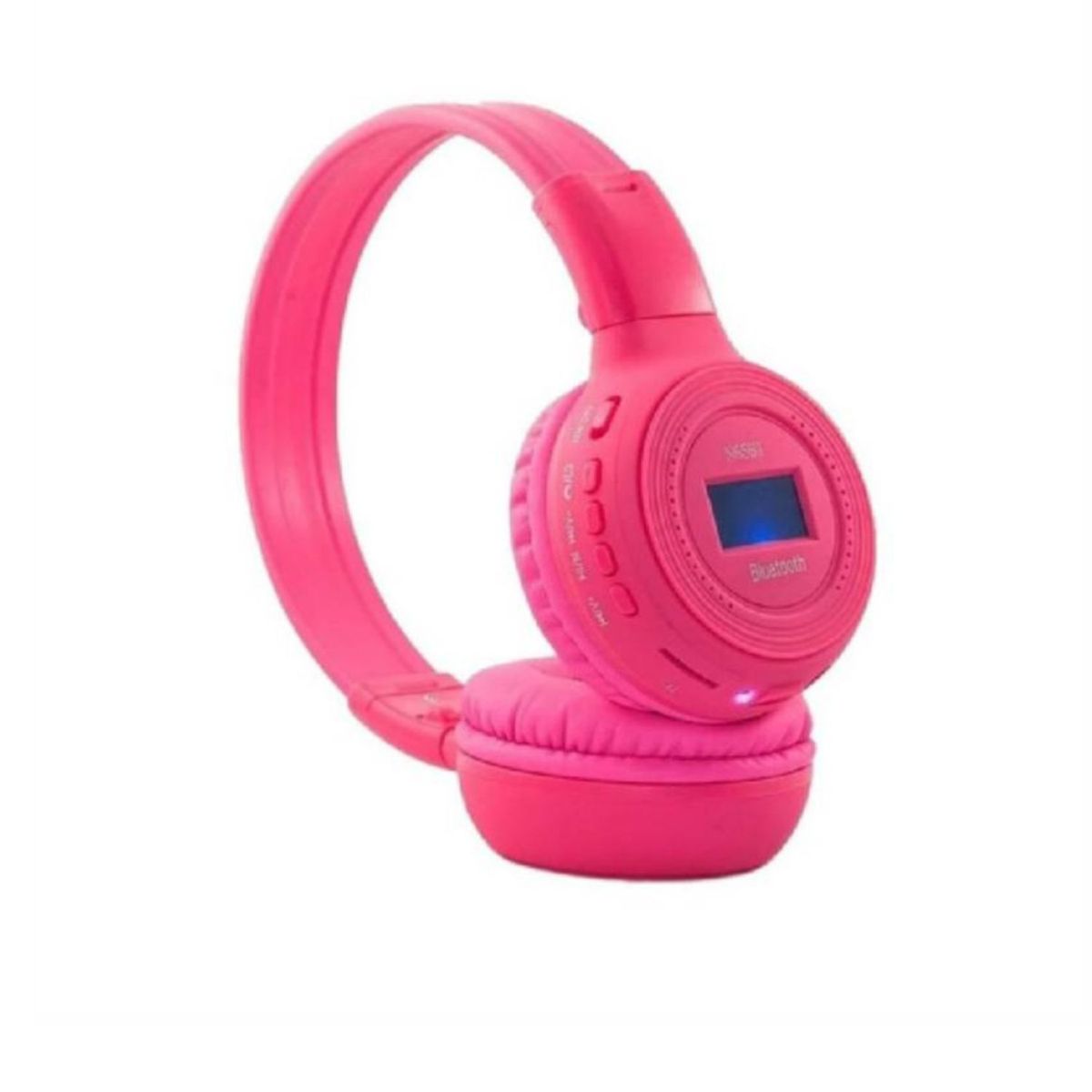 GENERICO - Audífonos Bluetooth Recargables Radio Fm N65 Con Pantalla Rosa