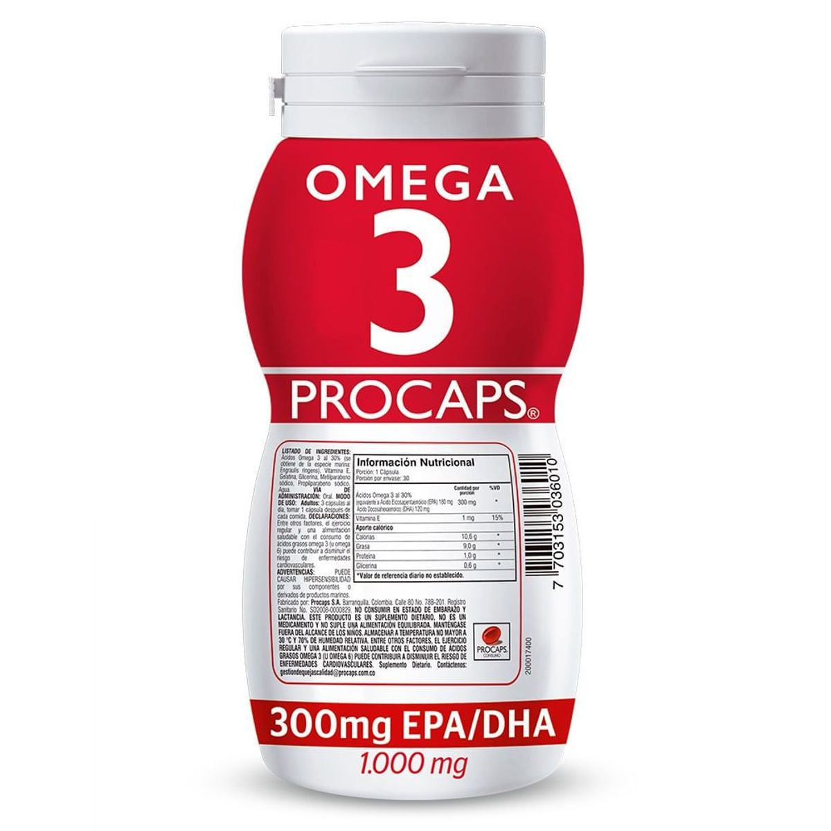 PROCAPS - Omega 3 Procaps 300mg Epa/dha X 30 Capsulas