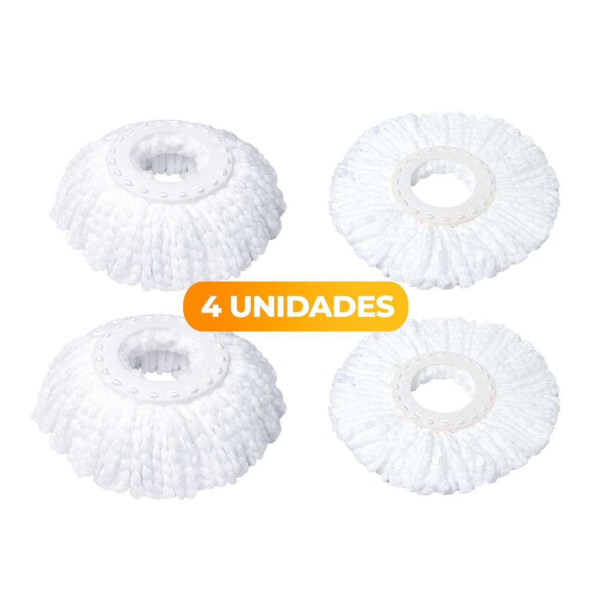 ENERGY PLUS - Mopas de repuestos trapero giratorio Energy Plus, Paquete 4 Unidades.