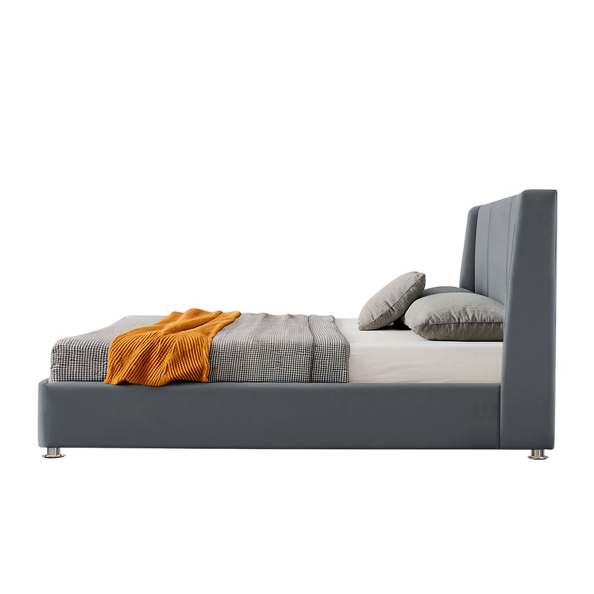 EKONOMODO COLOMBIA - Colchon Queen 1 Pillow Con Cama Mousai Gris Plata 160X190 Cm Gratis Sabanas