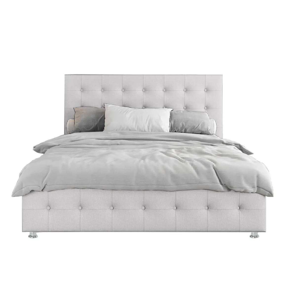 EKONOMODO COLOMBIA - Colchon King 2 Pillow + Base Cama + Espaldar Capital Blanco 200X200 Cm