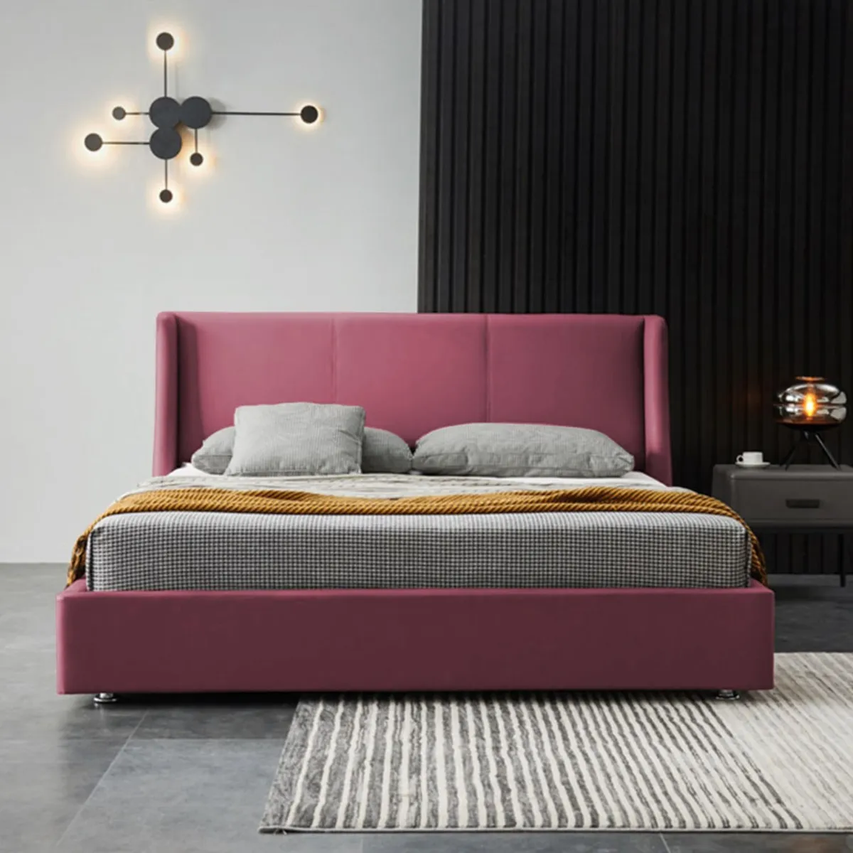EKONOMODO COLOMBIA - Colchon King 1 Pillow Con Cama En Pino Mousai Salmon 200X200 Cm