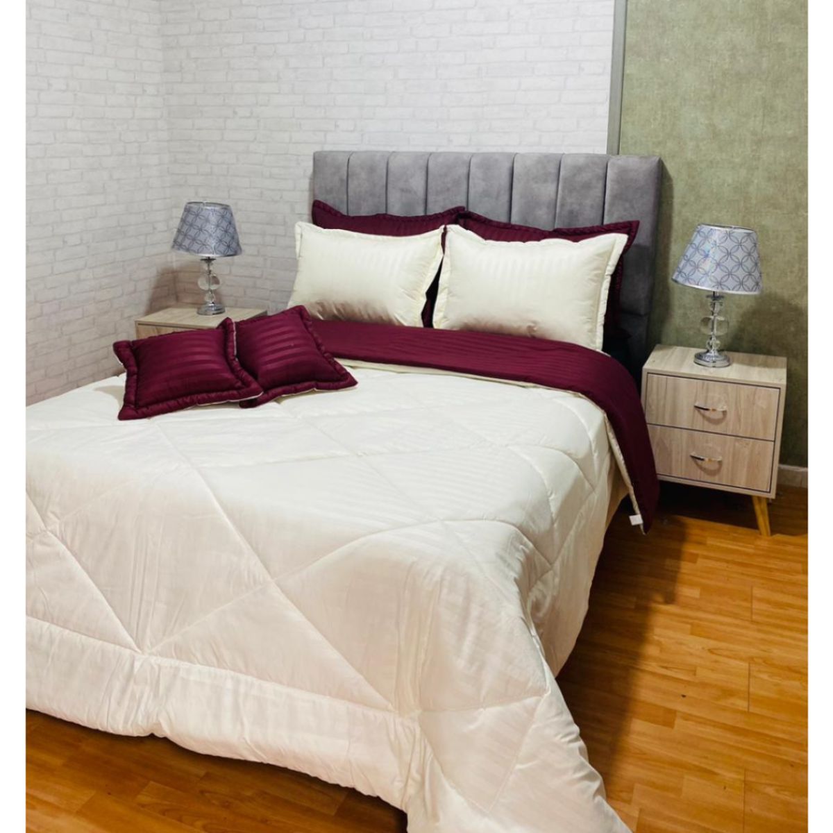 GENERICO - Cubrelecho Edredon Termico Doble Faz 5 Piezas Cama Doble