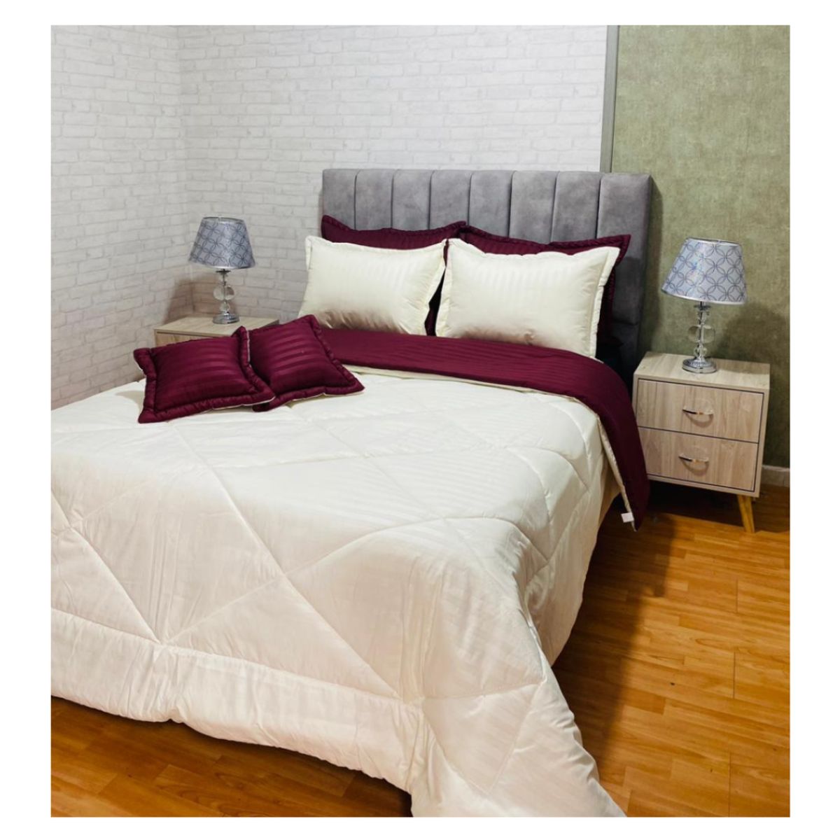 GENERICO - Cubrelecho Edredon Termico Doble Faz 5 Piezas Cama Doble