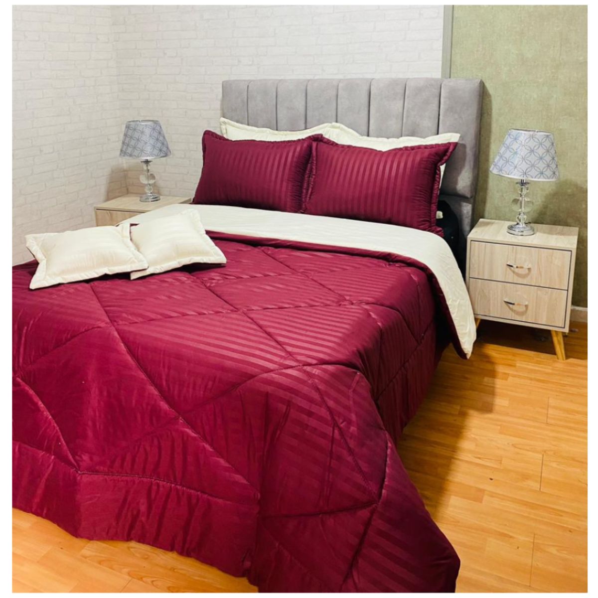 GENERICO - Cubrelecho Edredon Termico Doble Faz 5 Piezas Cama Doble