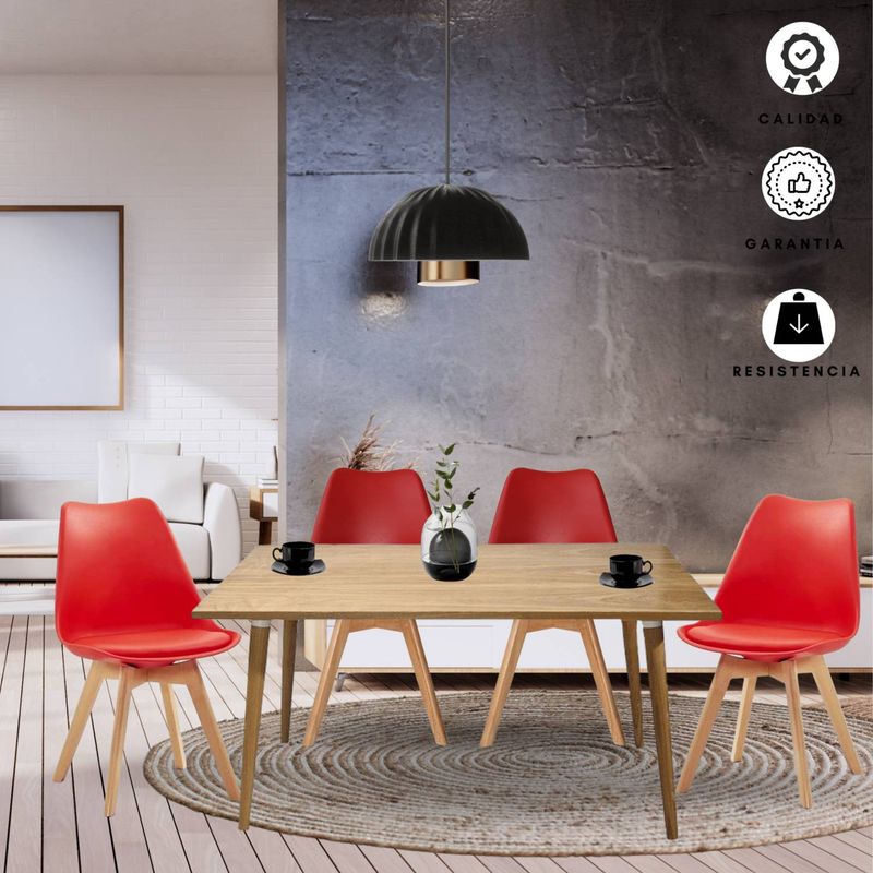 EKONOMODO COLOMBIA - Mesa Comedor Robledo + 4 Sillas Milano