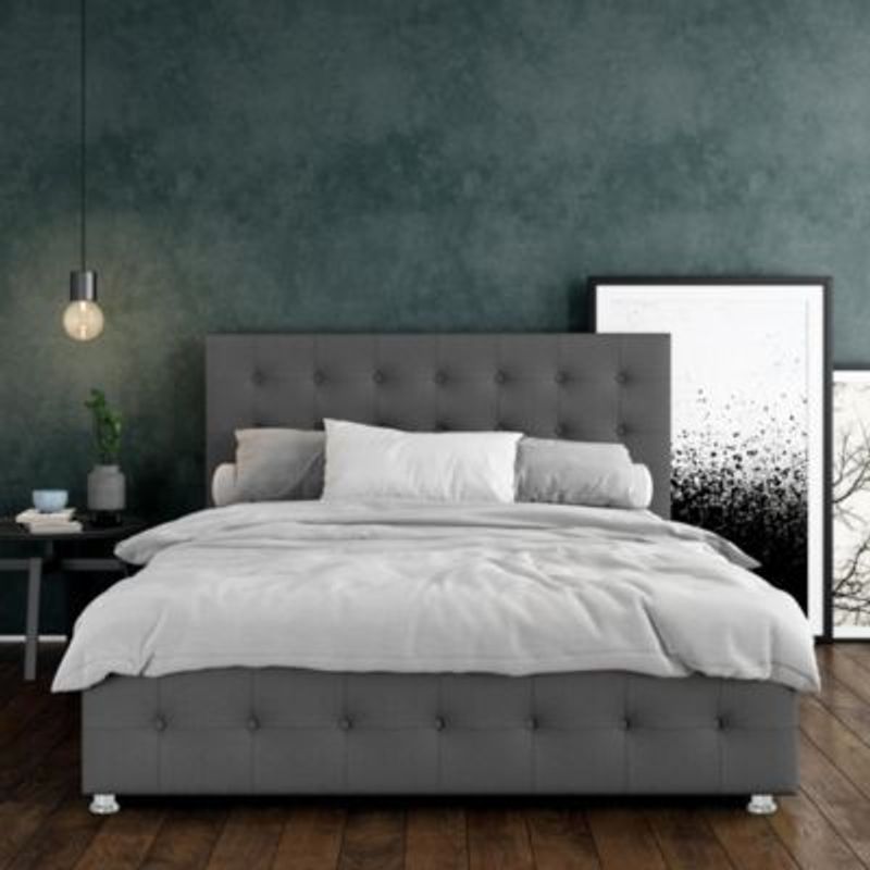 EKONOMODO COLOMBIA - Colchon King 2 Pillow + Base cama + Espaldar Capital Gris Plo 200x200