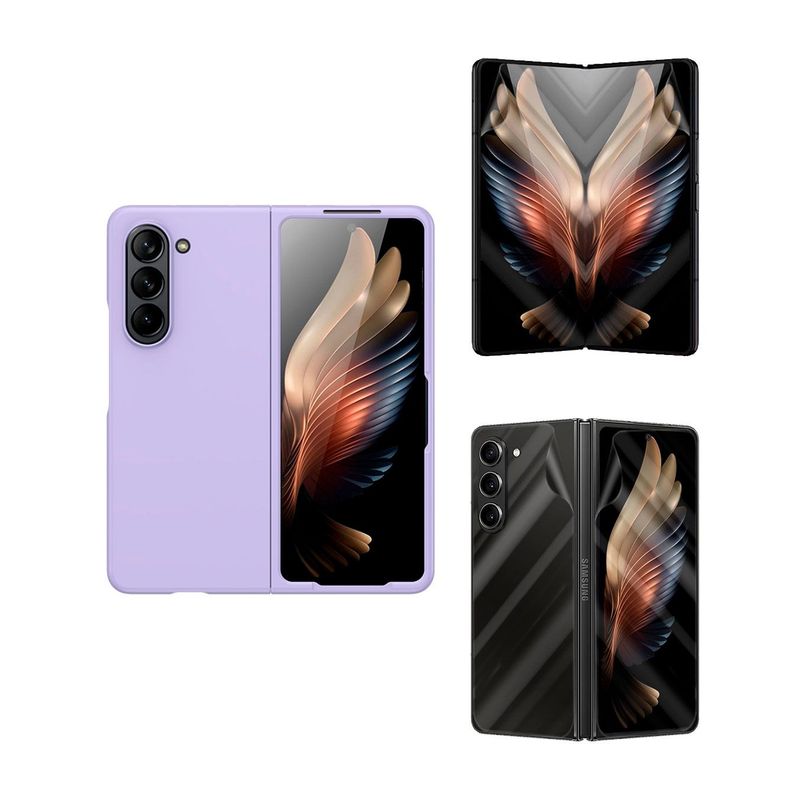 GENERICO - Funda Silicone Compatible con Samsung Galaxy Z Fold5 Lila e Hidrogel