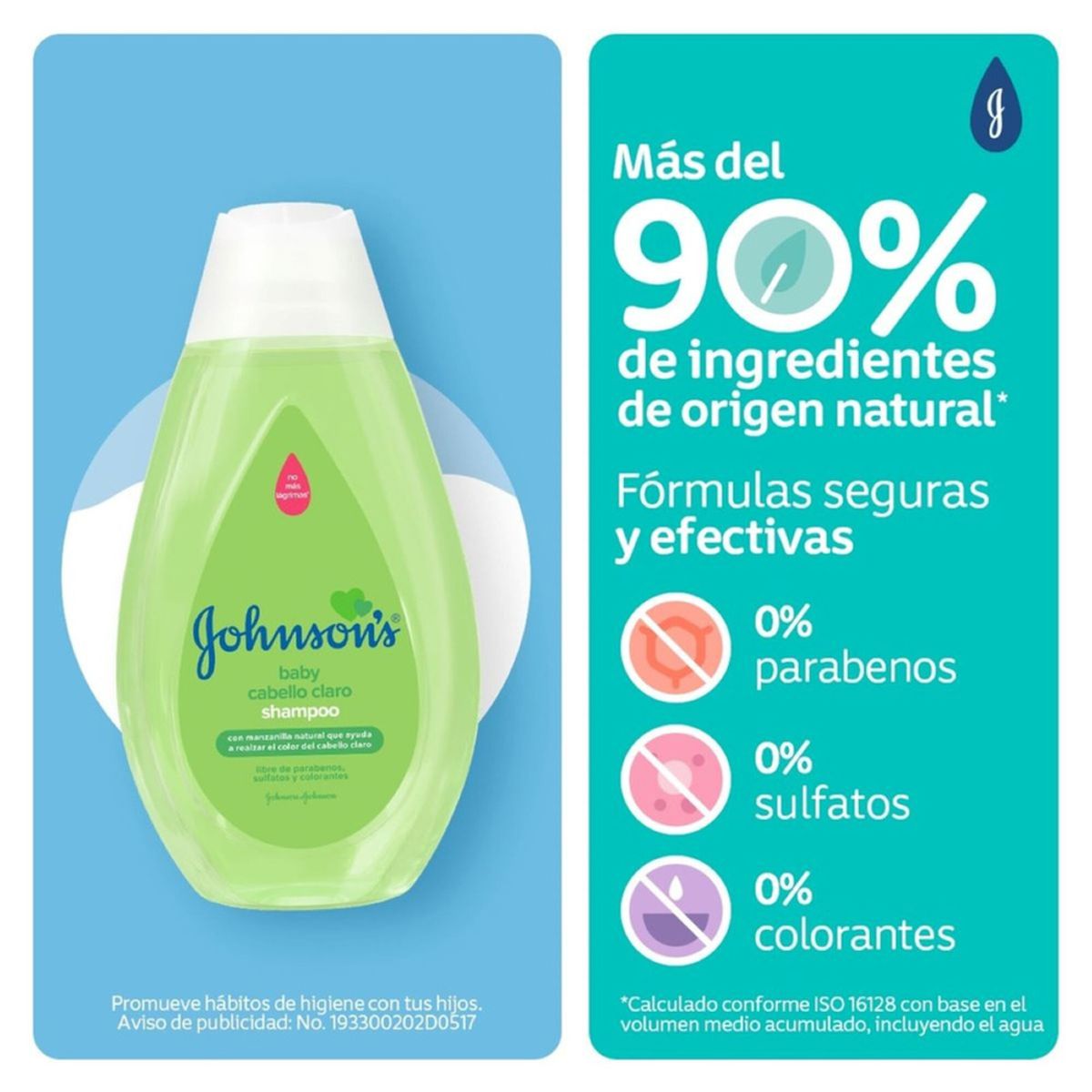 JOHNSON'S BABY - Shampoo Johnsons Baby Cabello Claro X 750ml