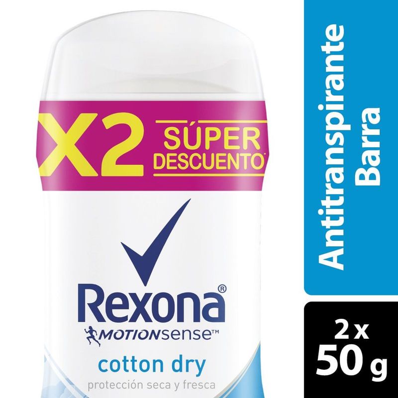 REXONA - Oferta Desodorante Rexona Cotton Dry Women X 2und X 50g