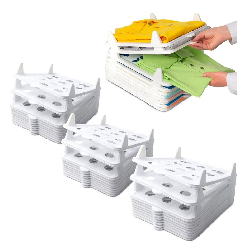 ENERGY PLUS - Combo: 4 Organizadores Ropa apilable x 10 unds C/U Blanco