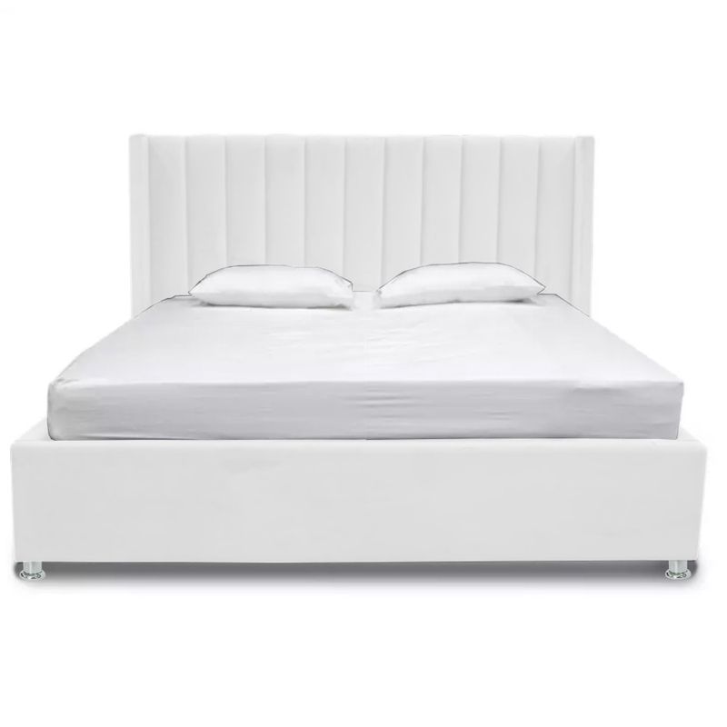 EKONOMODO COLOMBIA - Base cama con Espaldar King + Puff en pino Julieta Gris Plomo 200x200