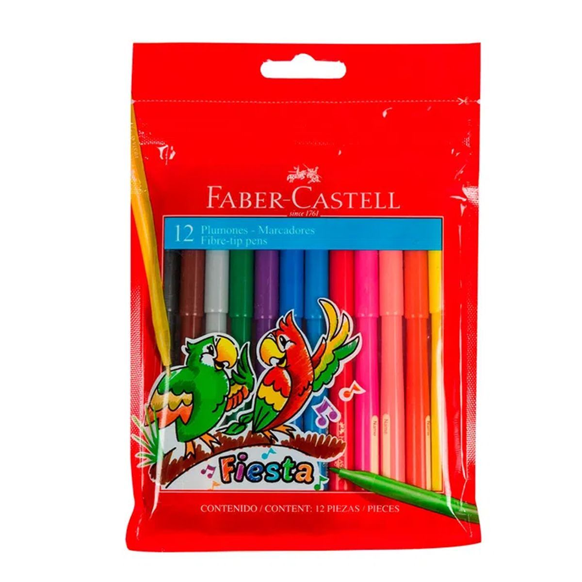FABER CASTELL - Marcadores - Plumones Faber Castell X 12 Colores Fiesta