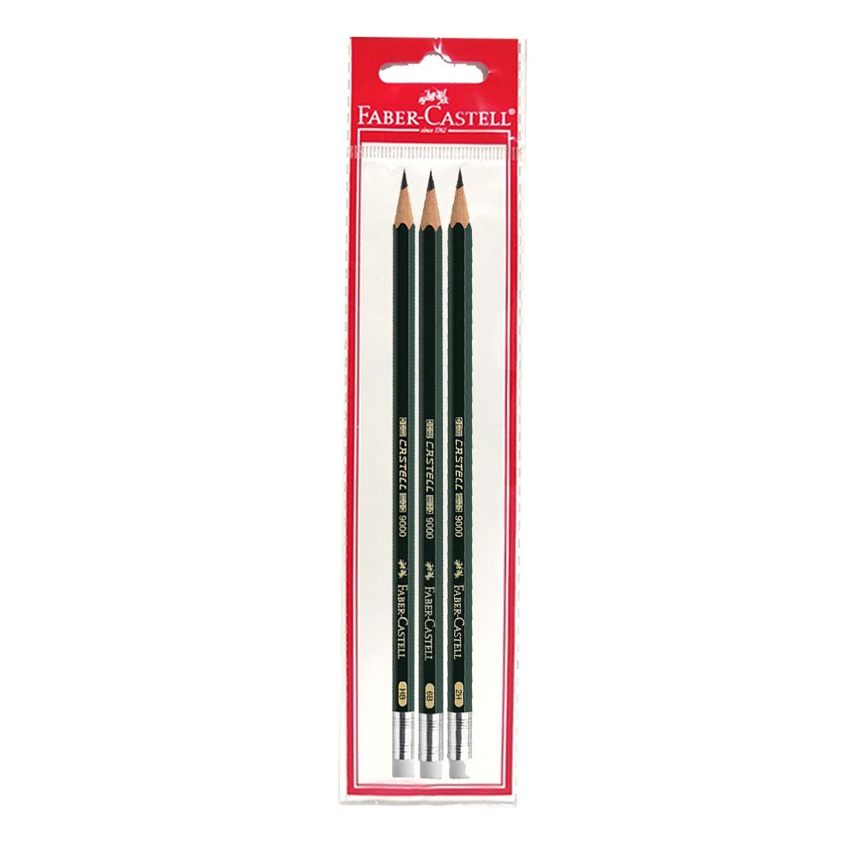 FABER CASTELL - Lápiz Graduado X 3 Unds 6b, Hb, 2h, Faber Castell 9000