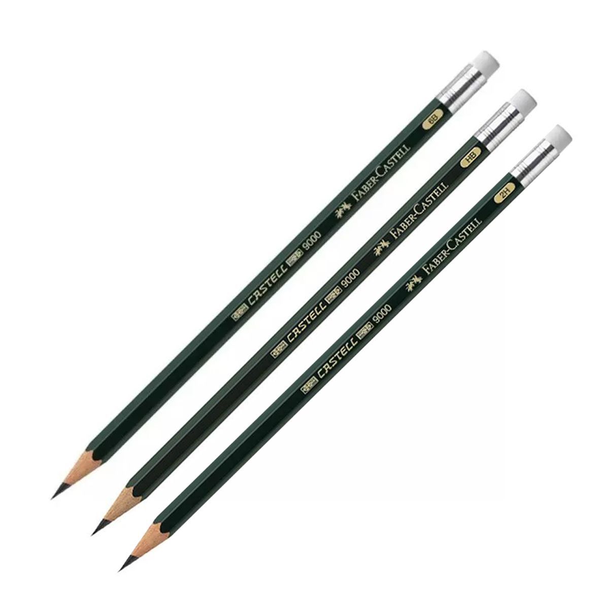 FABER CASTELL - Lápiz Graduado X 3 Unds 6b, Hb, 2h, Faber Castell 9000