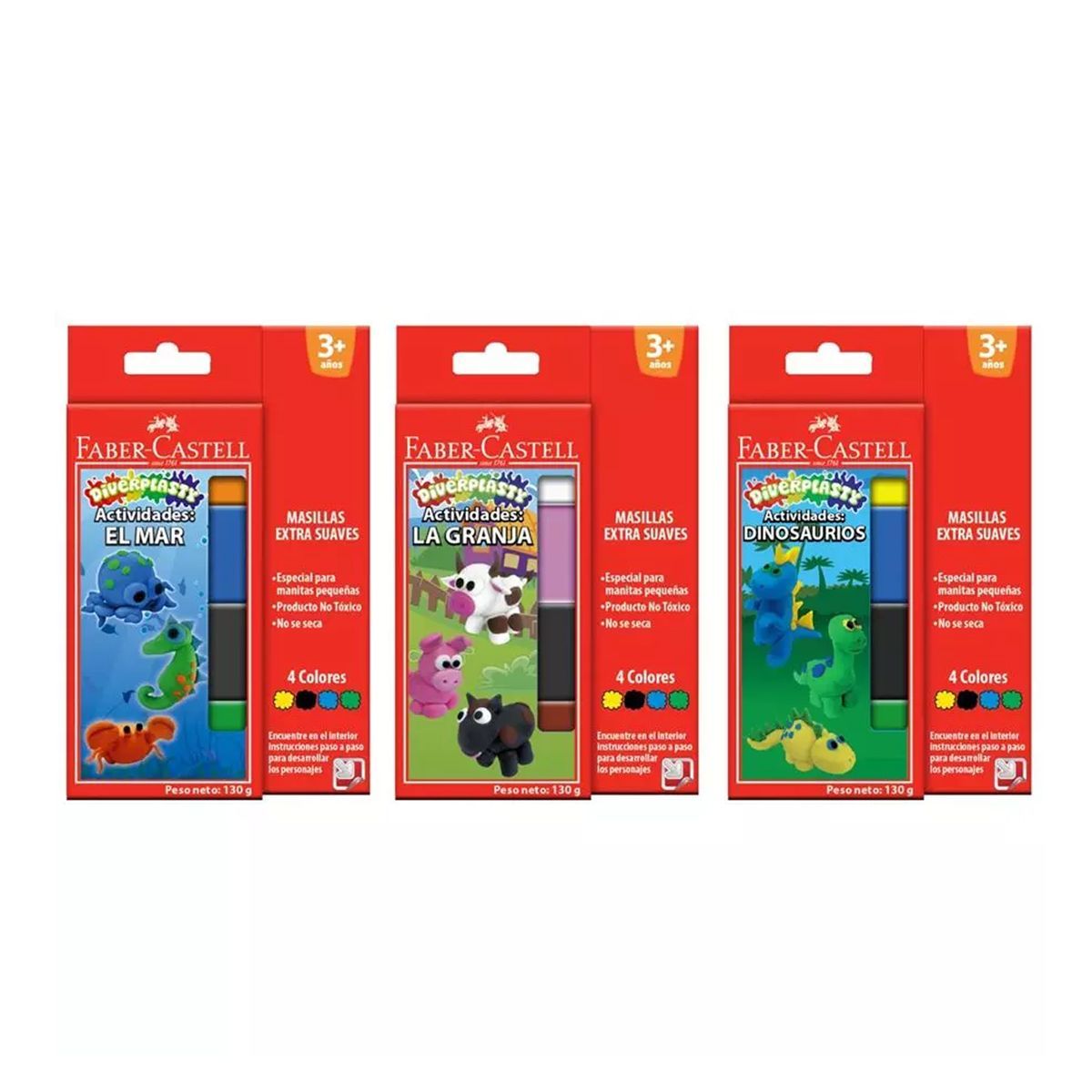 FABER CASTELL - Plastilina Extra Suave Faber Castell X 4 Unds Diverplasty