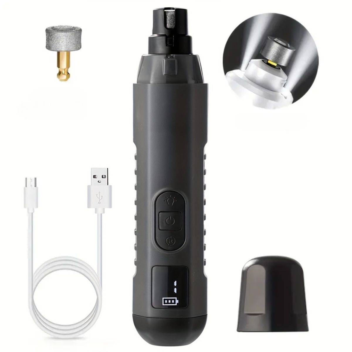 GENERICO - Corta Uñas Eléctrico Pulidor Para Perros Y Gatos Mascotas