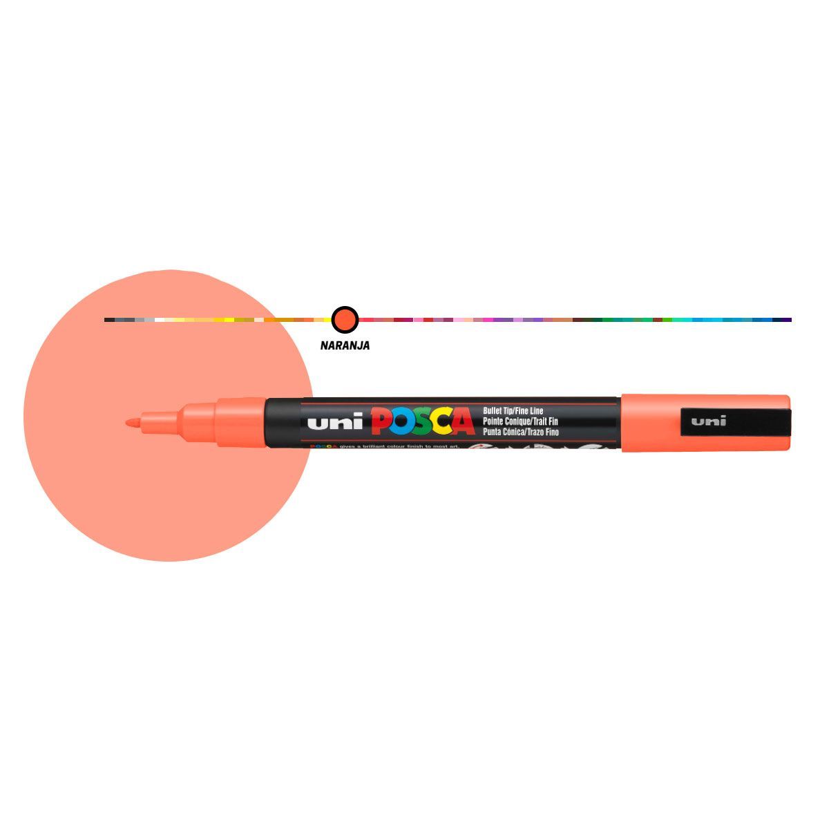 POSCA - Marcador gráfico de vinilo Posca Pc-3m Naranja