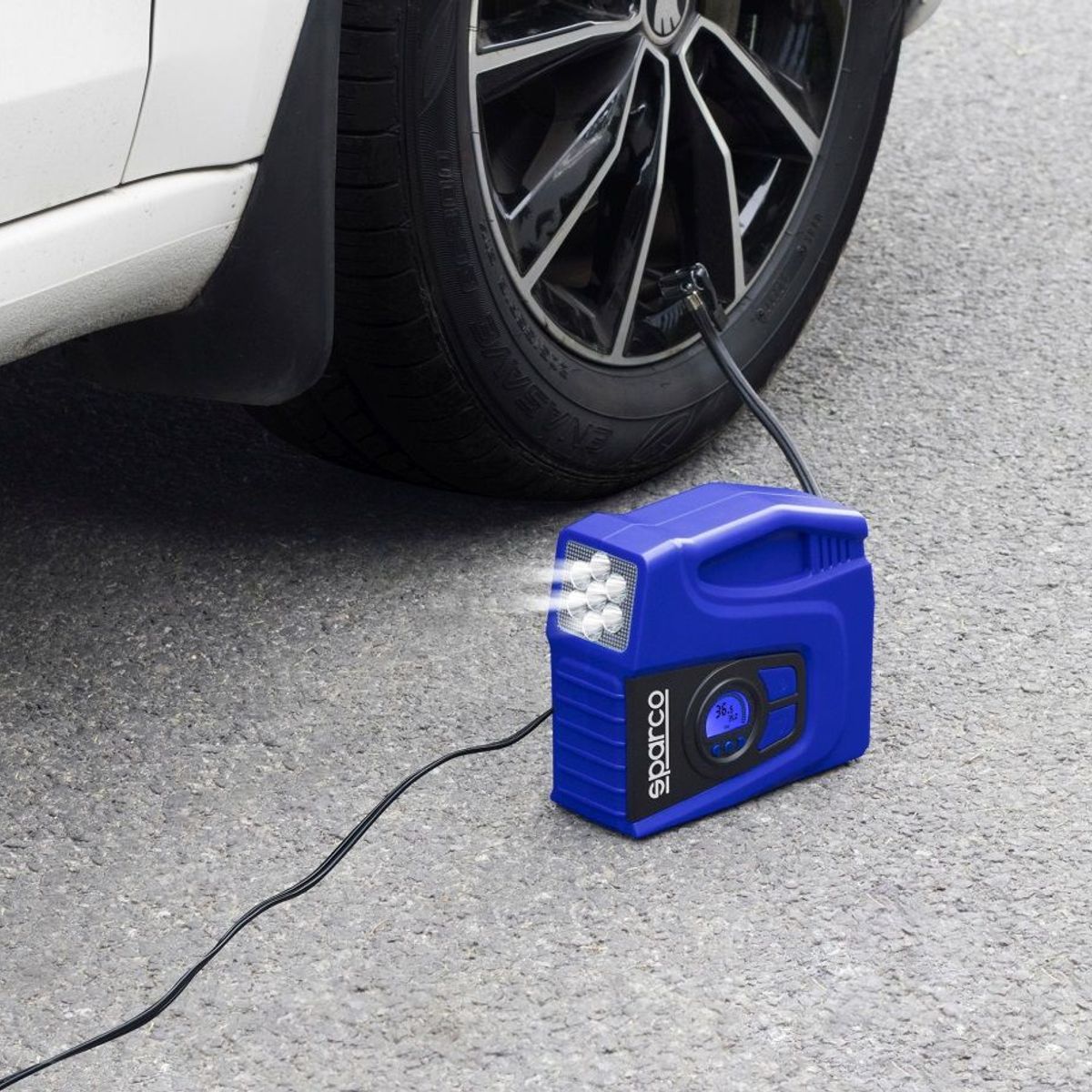 SPARCO - Compresor Aire Llantas Carro Inflador Neumaticos Sparco SPT