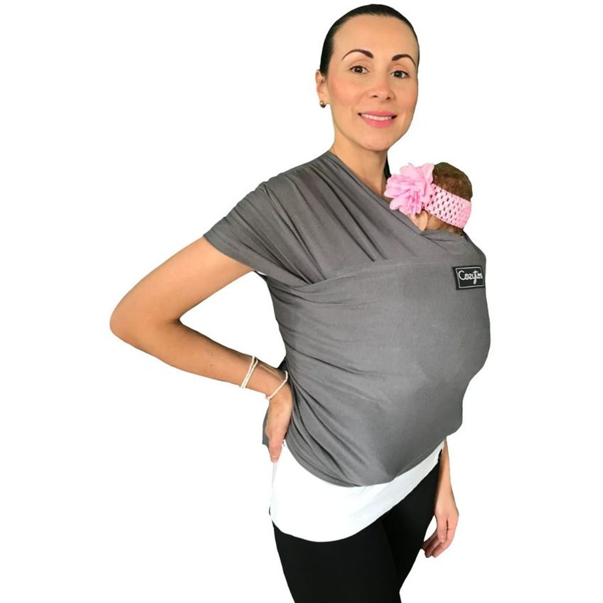 COZYTOS - Fular CONVENCIONAL -GRIS CARBON cargador porta bebes COZYTOS