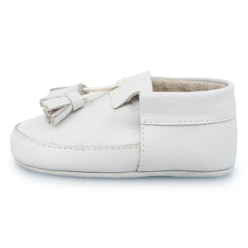PAPOS - Cascarita Pom Pom Blanco - Zapatos Bebés PAPOS - Crema