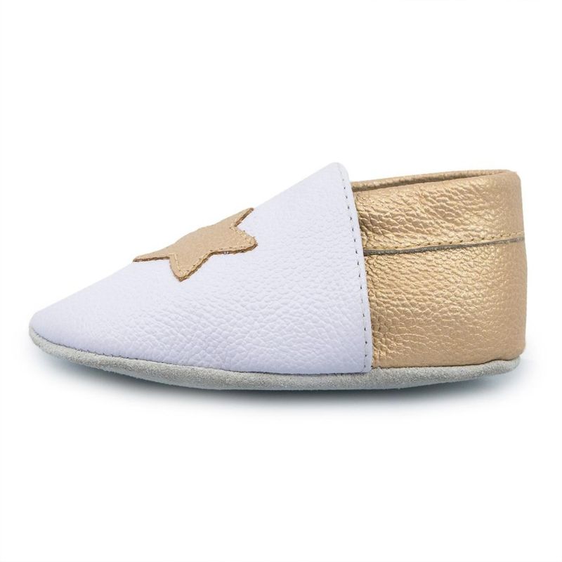 PAPOS - Cascarita Star Blanco y Dorado - Zapatos Bebés PAPOS - Crema