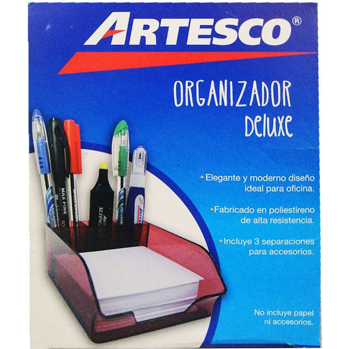 ARTESCO - Organizador de escritorio deluxe acrílico artesco