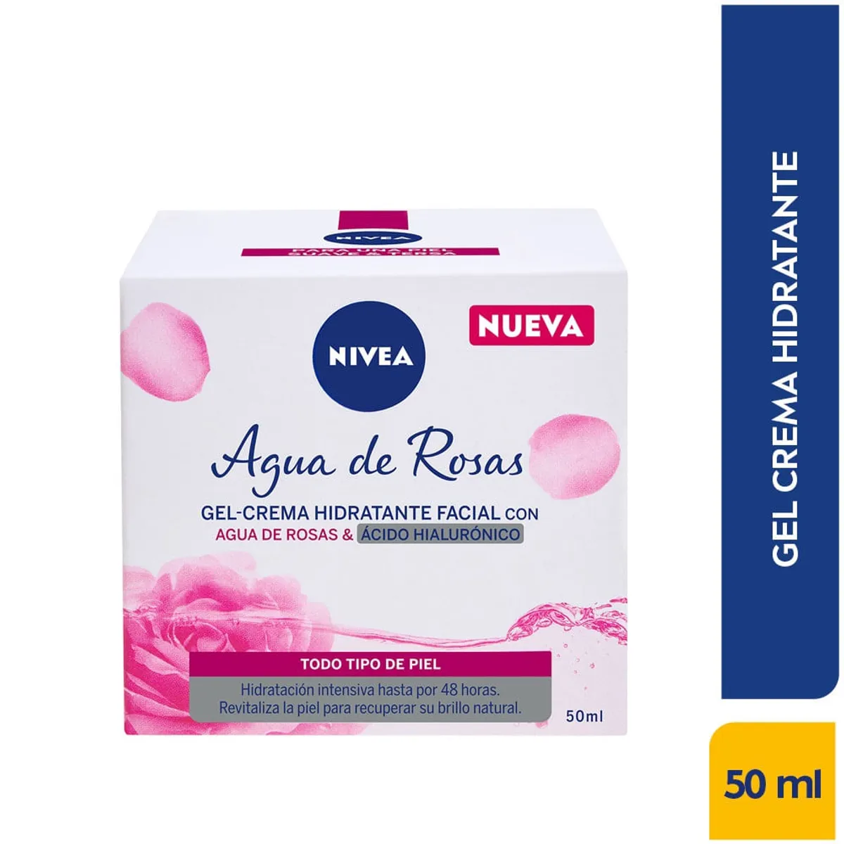 NIVEA - Gel Crema Nivea Agua Rosas Acido Hialuronico X 50ml