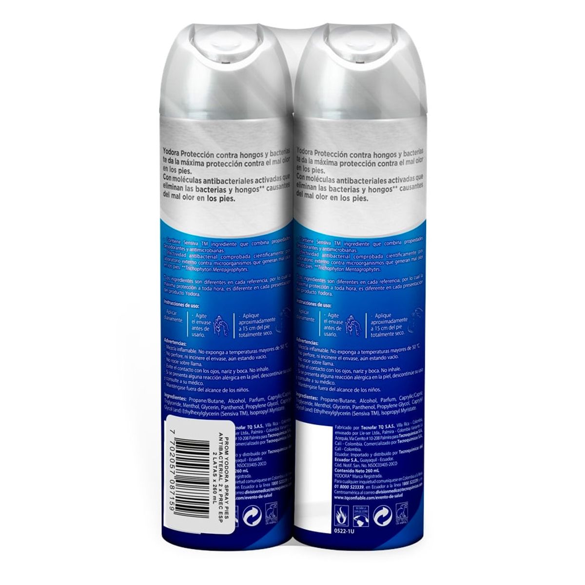 YODORA - Oferta Desodorante Yodora Pies Antbacterial Spray 2 X 26oml