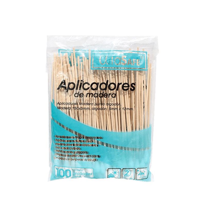 ALFA SAFE - Aplicadores Alfasafe De Madera X 100und