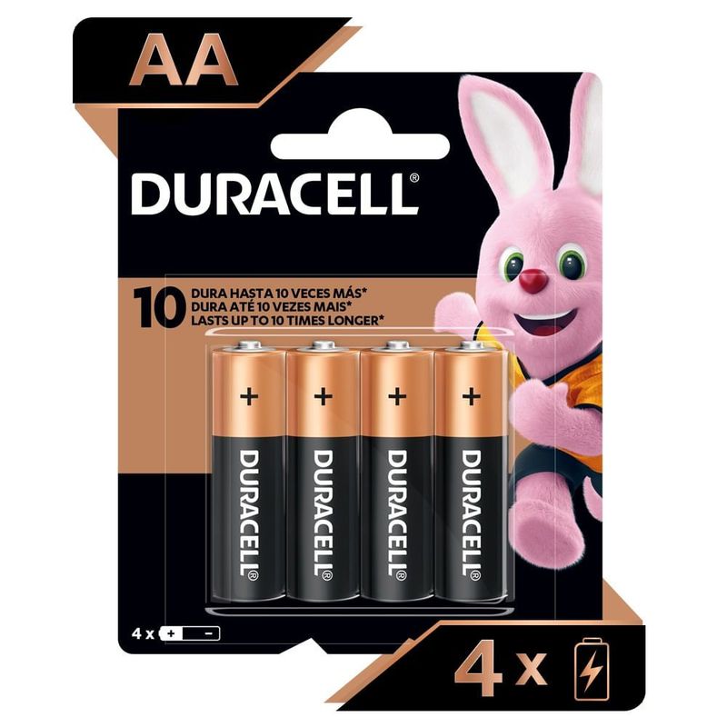 DURACELL - Duracell Pilas Alcalinas Aa De Larga Duración - Pack De 4