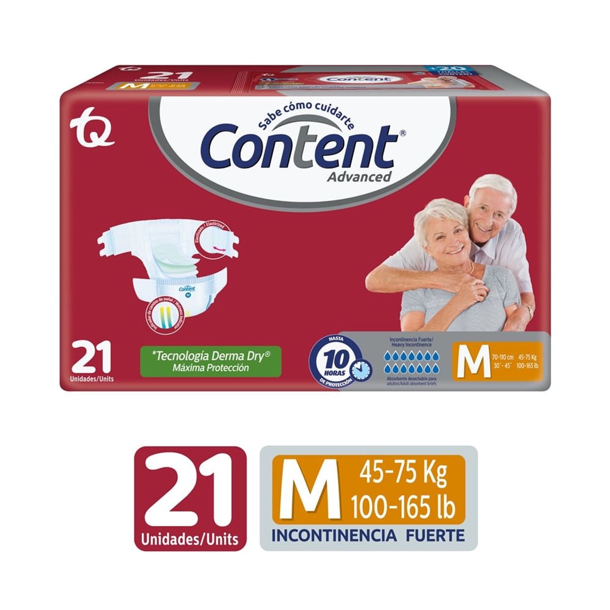 GENERICO - Pañales Content Advanced Talla M X 21und + 20 Toallas