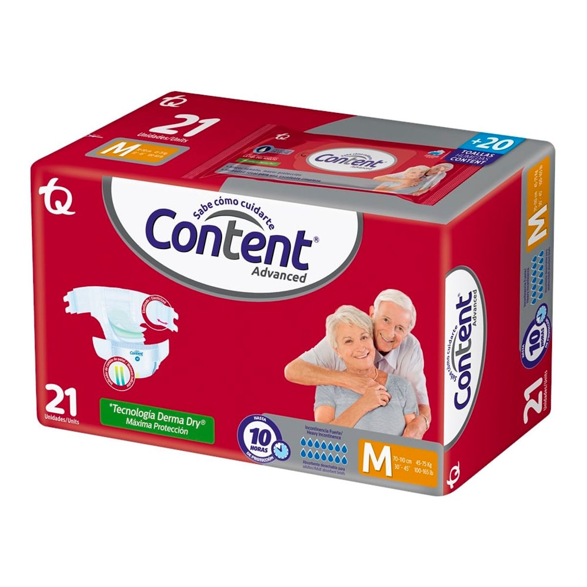 GENERICO - Pañales Content Advanced Talla M X 21und + 20 Toallas