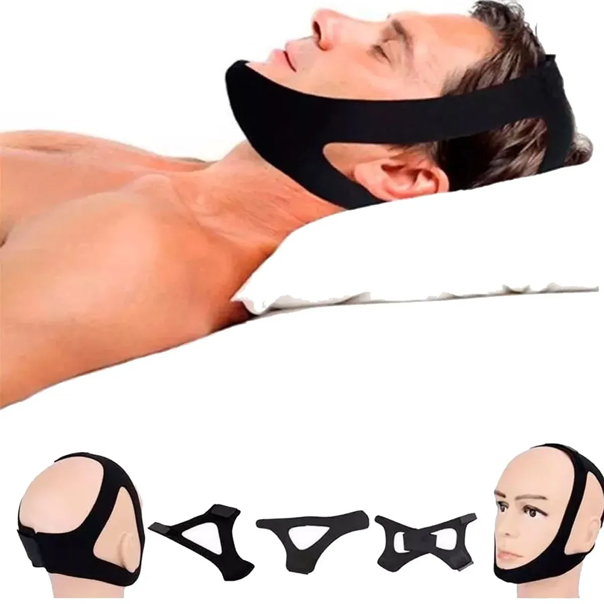 GENERICO - Mascara Facial Anti Ronquidos Banda Mentonera Apnea