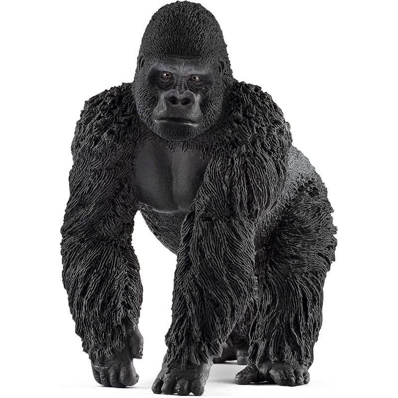 JUGANDO Y EDUCANDO - Figura De Animales Gorila Macho Coleccionable Pintado A Mano